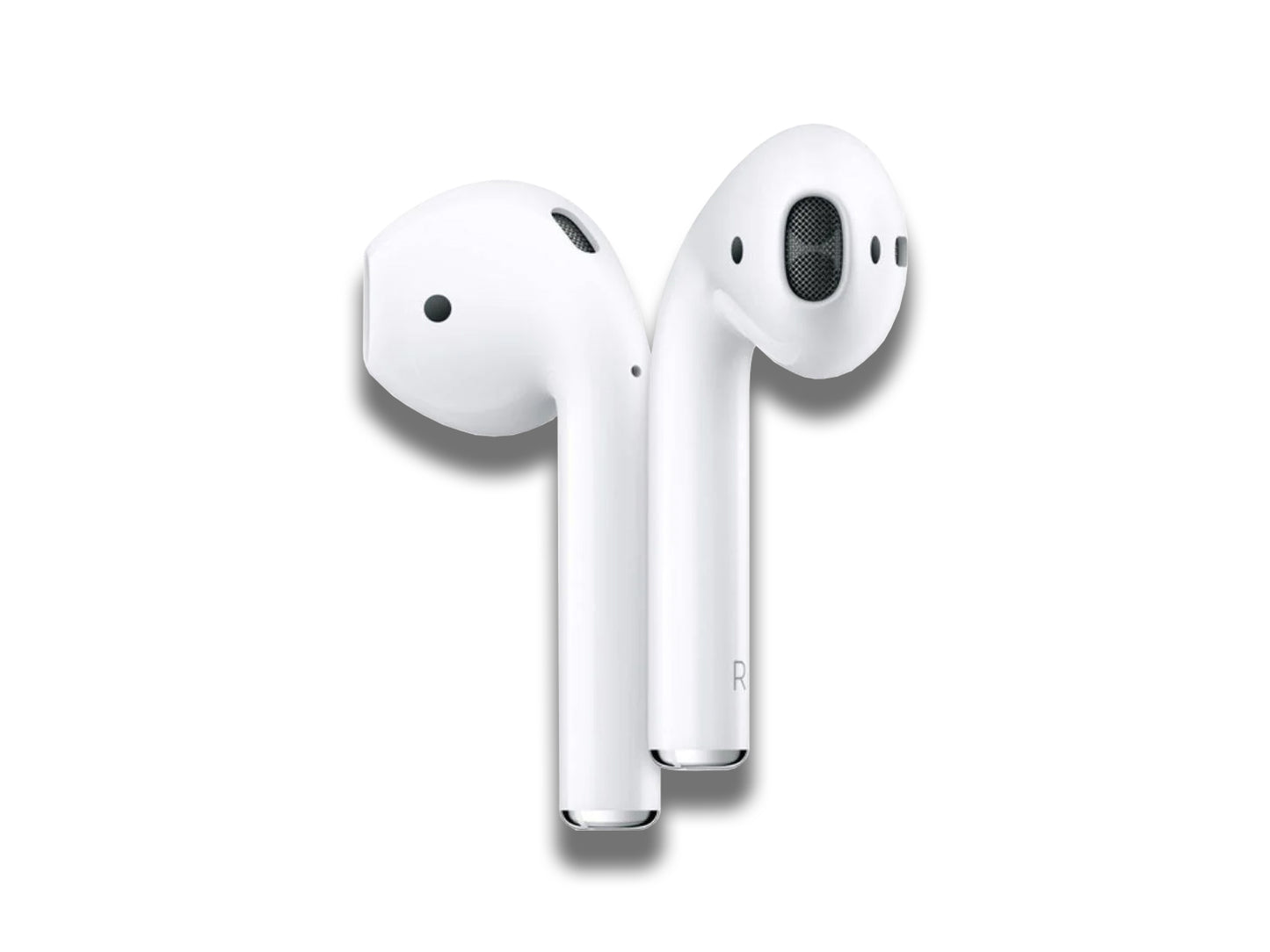 Image shows the Apple AirPods 2nd Generation (2019) on a white background