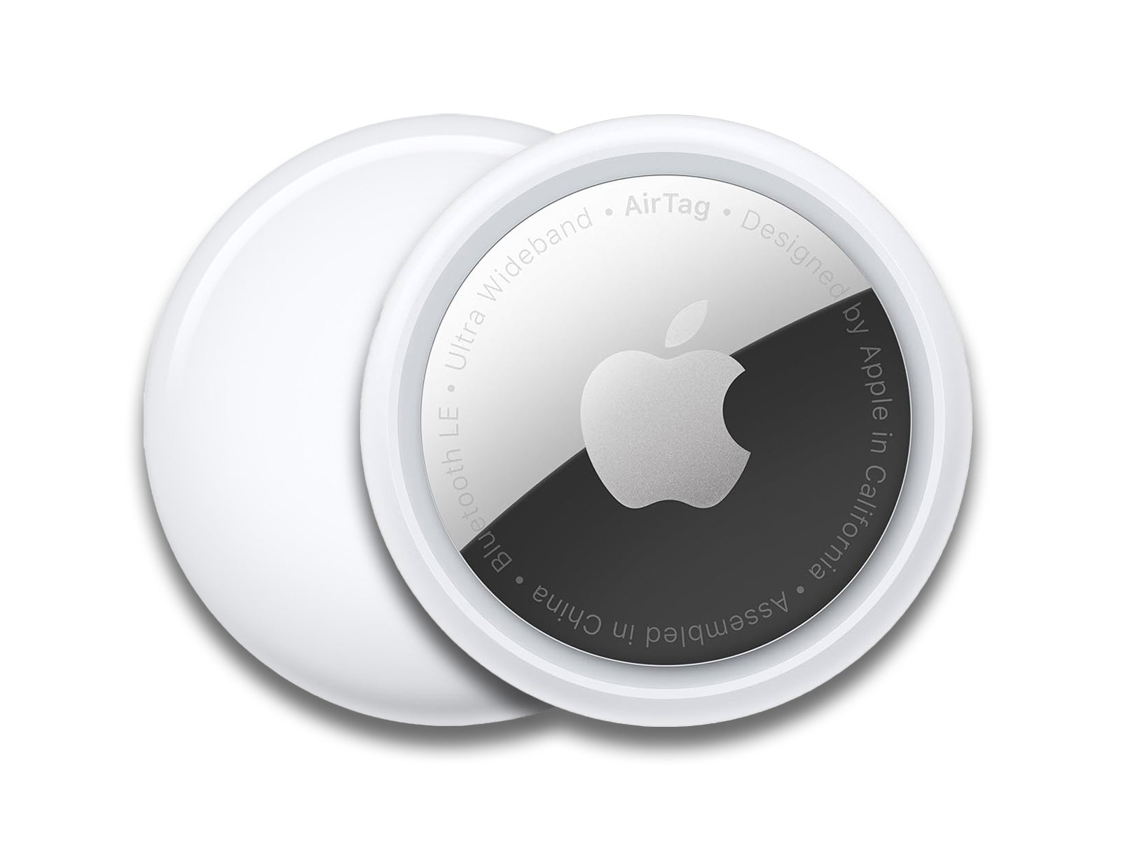 Apple Airtag Front And Back on The White Background