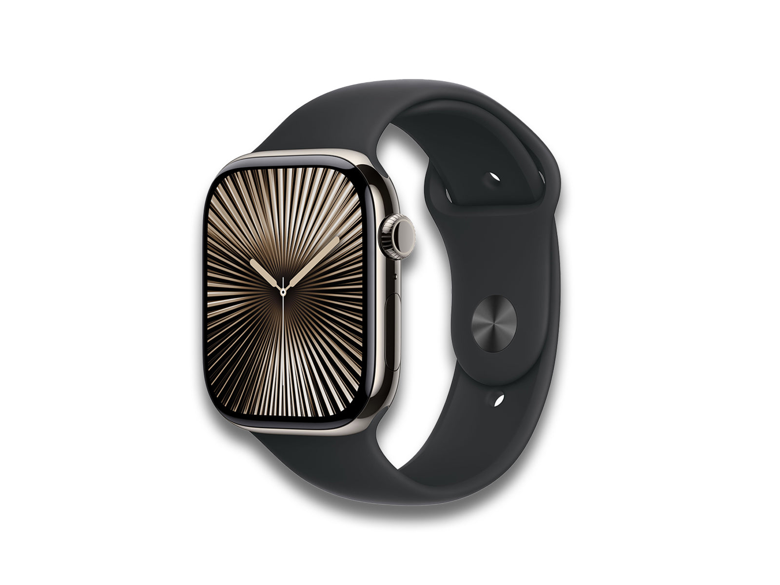 Apple Watch 10 Slate Titanium With Black Band Front Facing