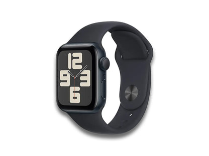 Apple Watch SE 40mm Midnight Case Black Band Full Side View