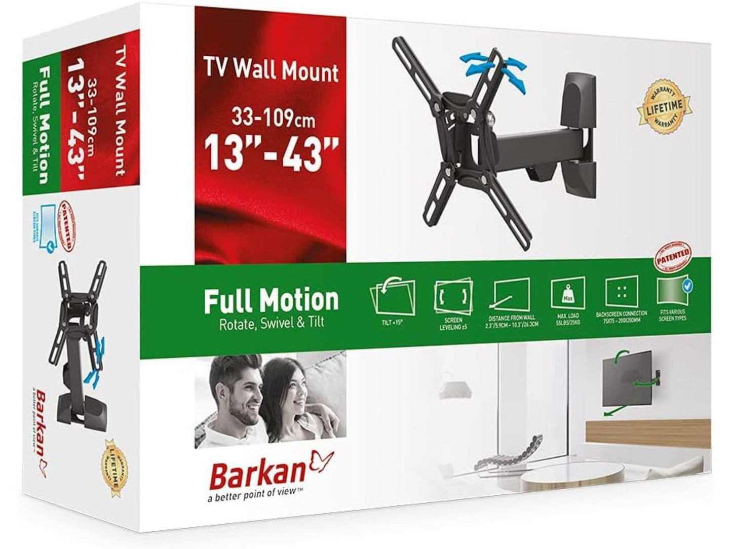 Box of the Swivel & Tilt Wall Mounted TV Bracket