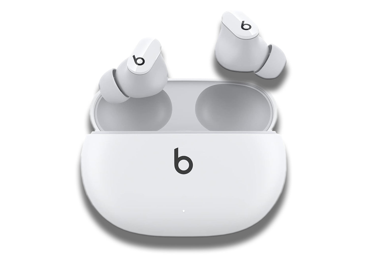 Beats Studio Buds Noise Cancelling Earphones In White Buds Above Case