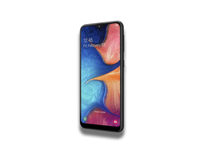 Samsung Galaxy A20e In Black Front Angled View