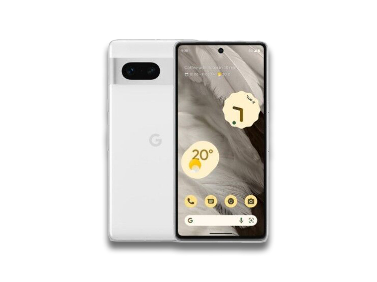 Google Pixel 7 2022 Model In Snow Back And Front View