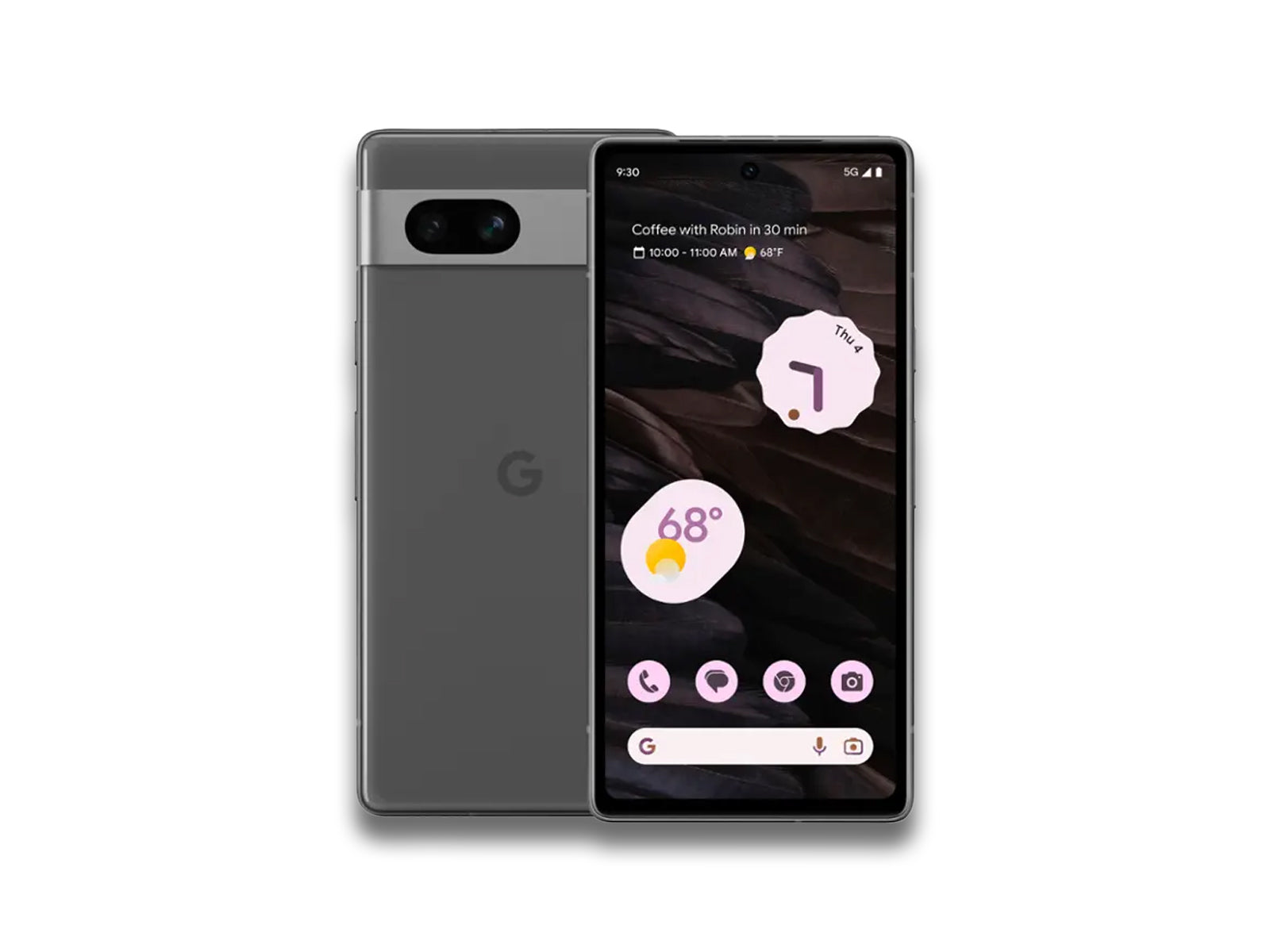 Google Pixel Charcoal Front & Back View 