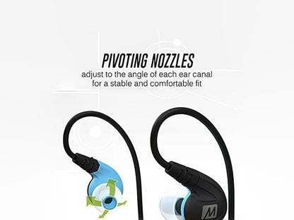 Pivoting Nozzles Adjust To The Angle Of Each Ear Canal For A Stable And Comfortable Fit