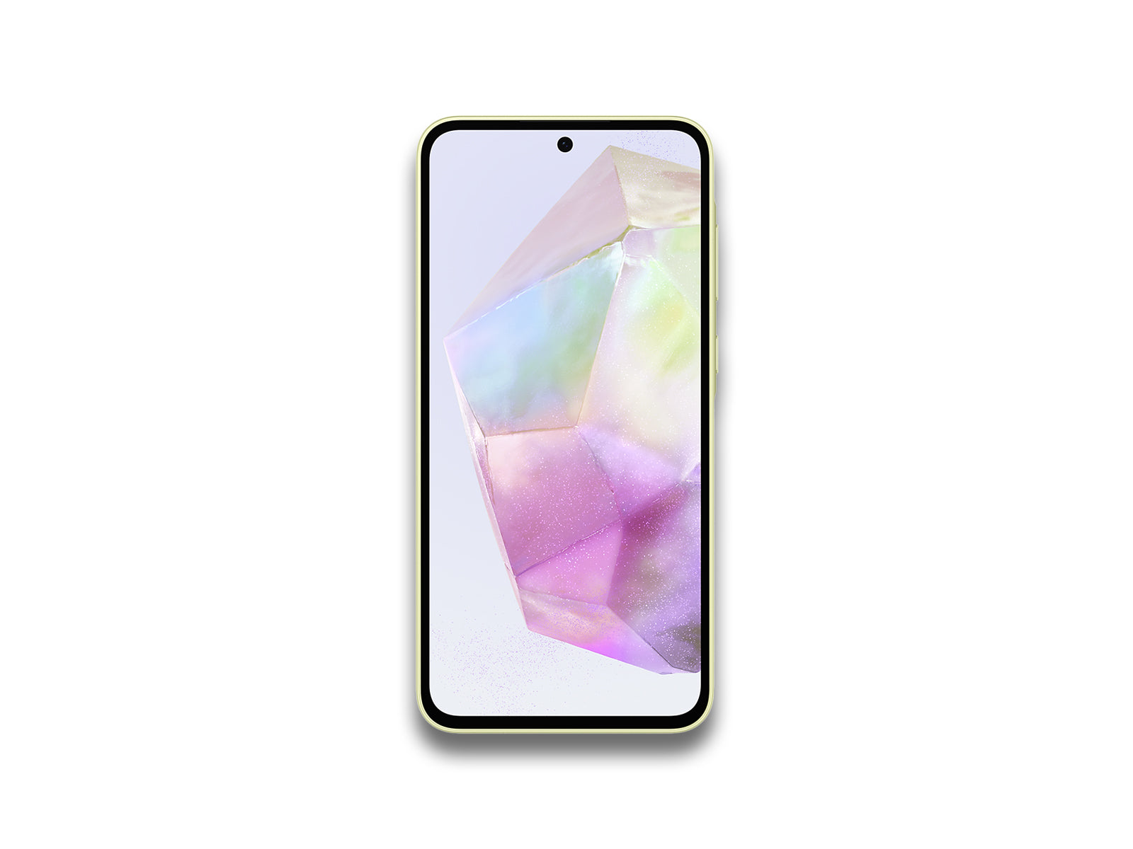 Samsung Galaxy A35 Yellow Front  Screen View On White Background