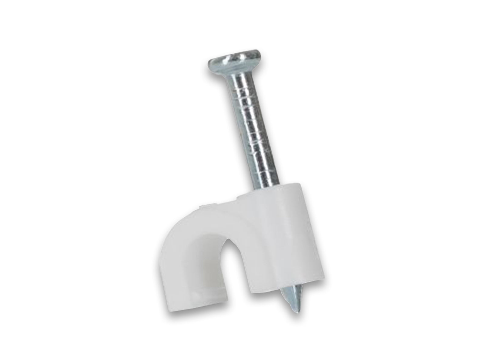 7mm white Two cable clip Side View