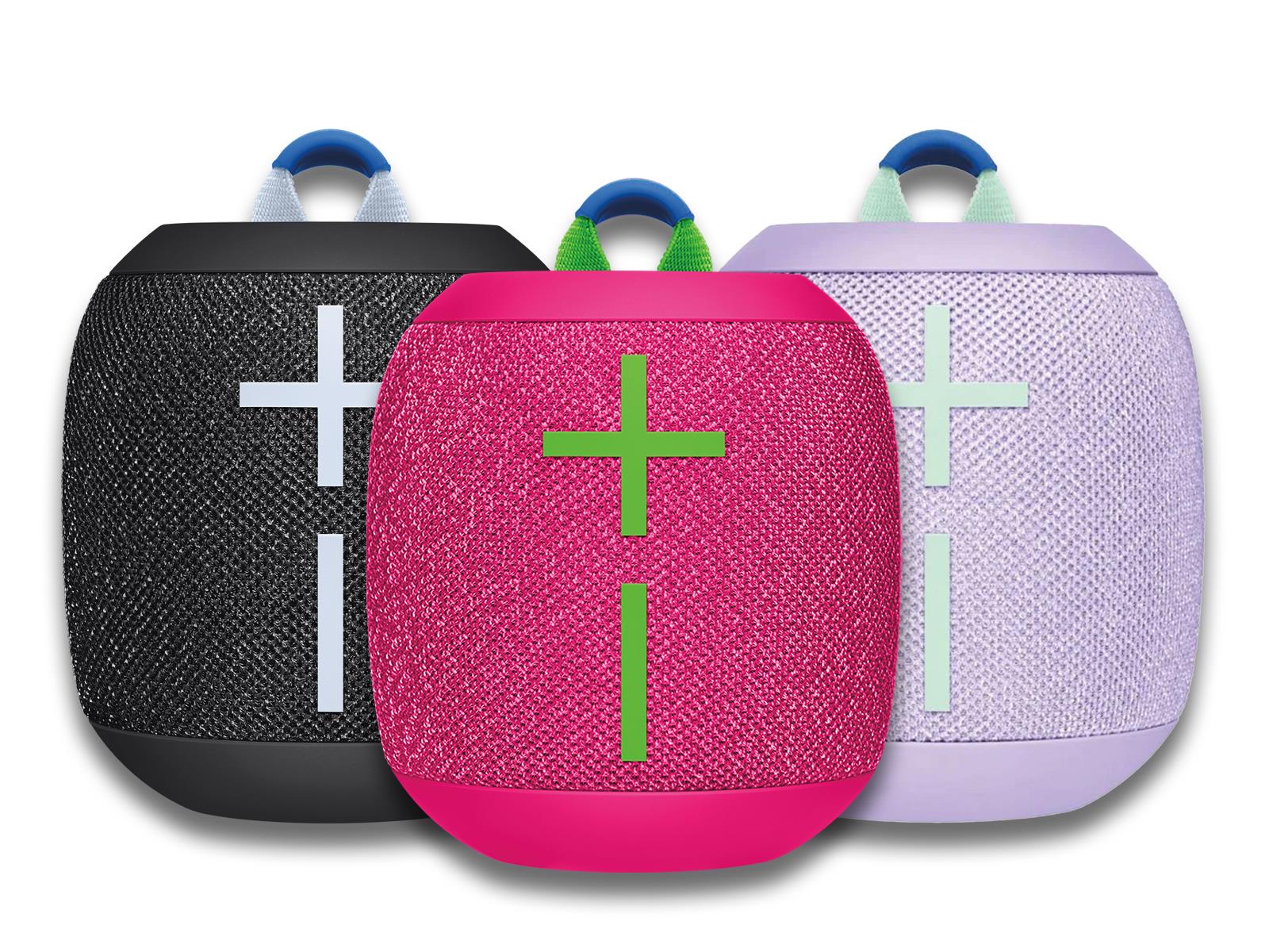 WonderBoom 3rd Generation Speaker In Black, Pink, And Lavender Front View