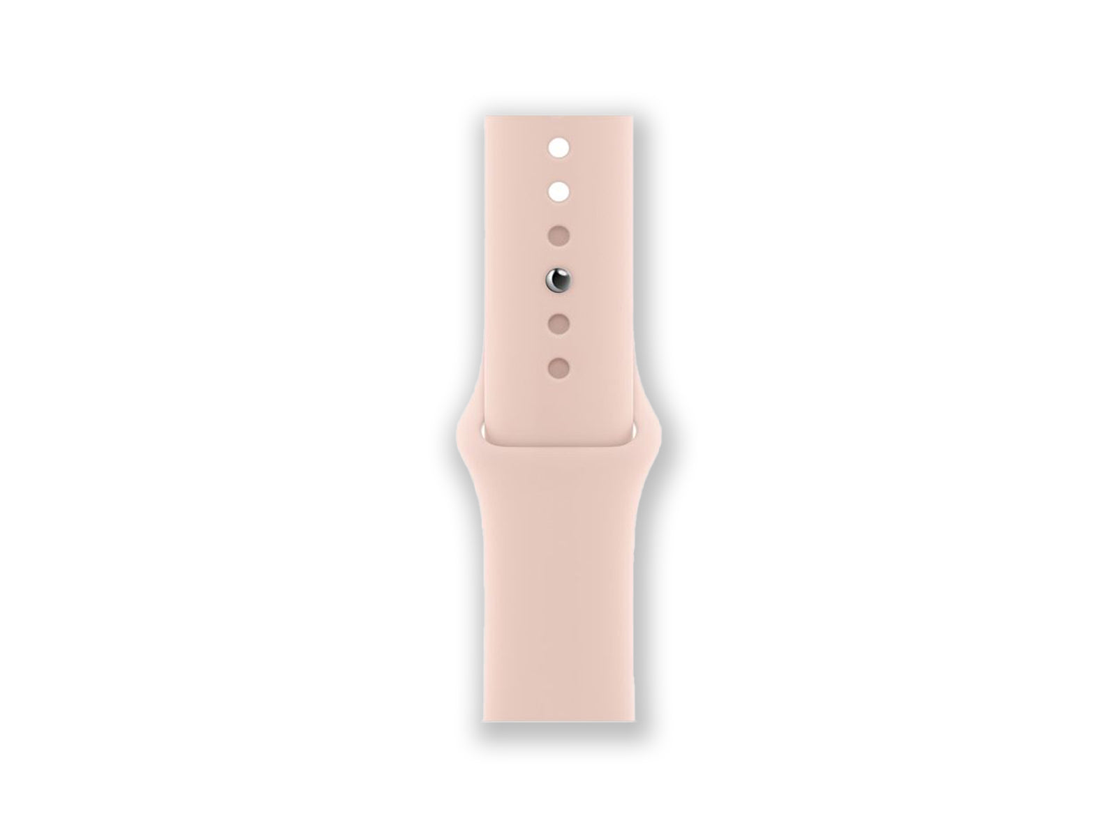 apple watch strap Pink overhead view on a white background