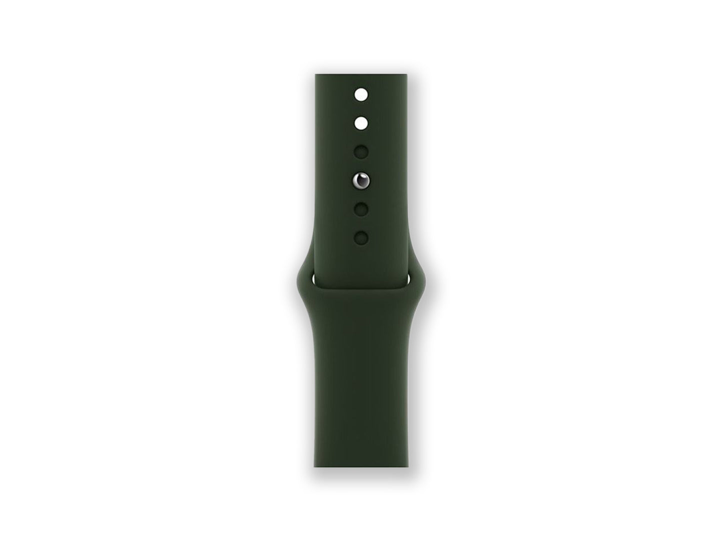 apple watch strap Green overhead view on a white background