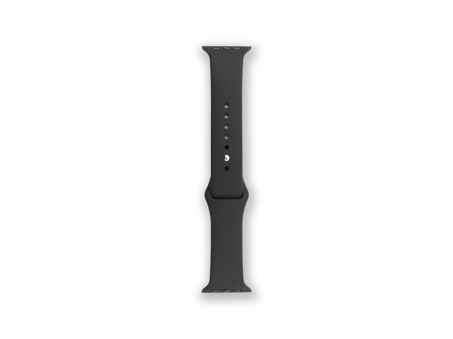 apple watch strap Black overhead view on a white background