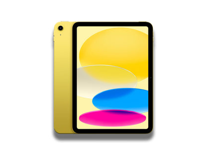 iPad 10th Generation Yellow front view and back view 