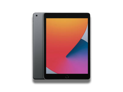 Apple iPad 8th Gen In Space Grey Front And Back