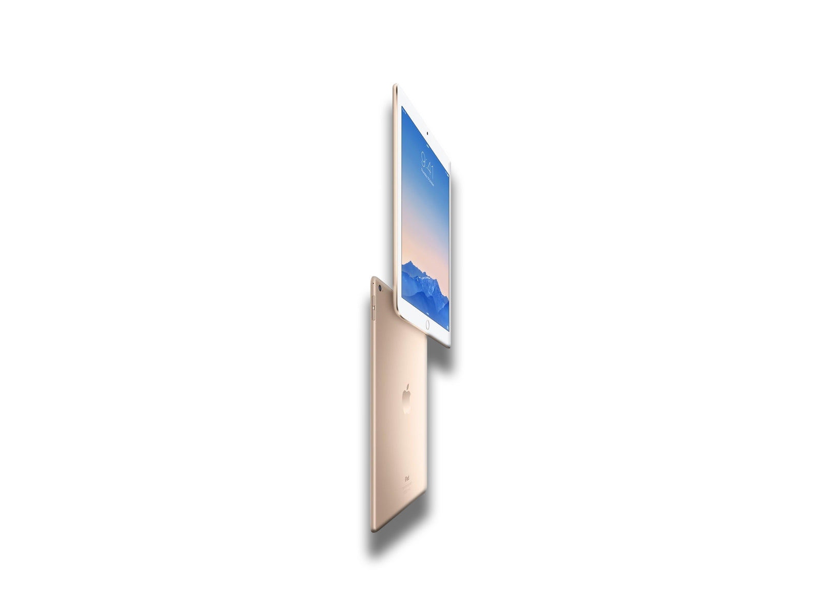 iPad Air 2 In Gold Full view of Front And Back