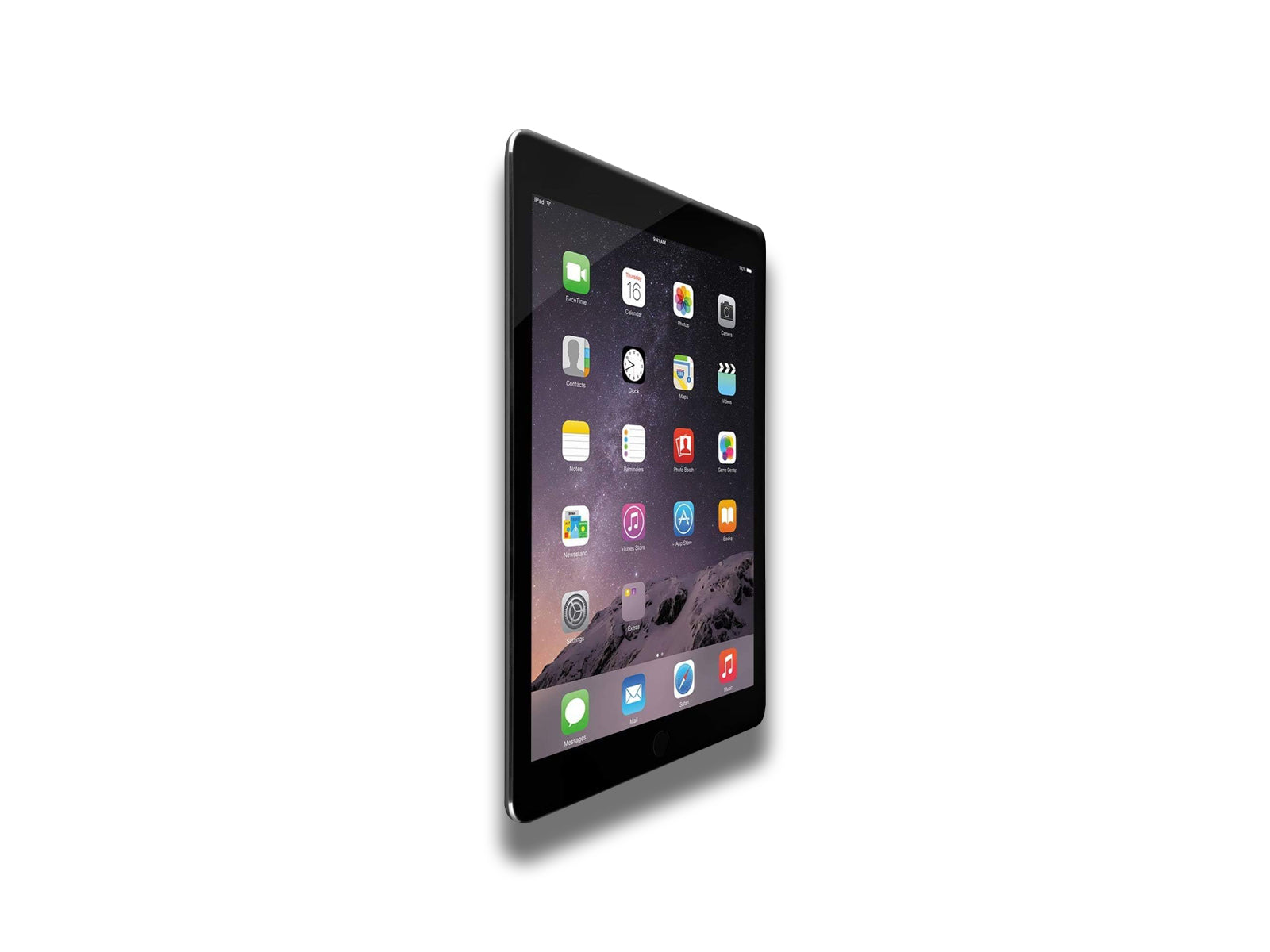 iPad Air 2nd Gen In Space Grey Angled Front View