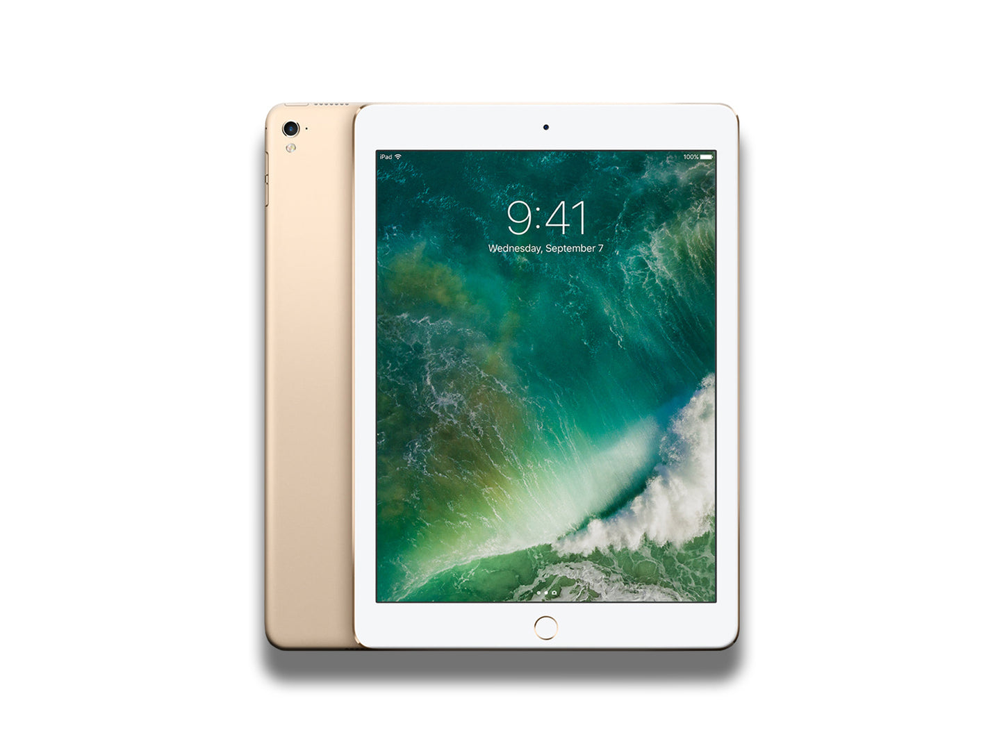 Apple iPad Pro 9.7" 2016 In Gold Front And Back