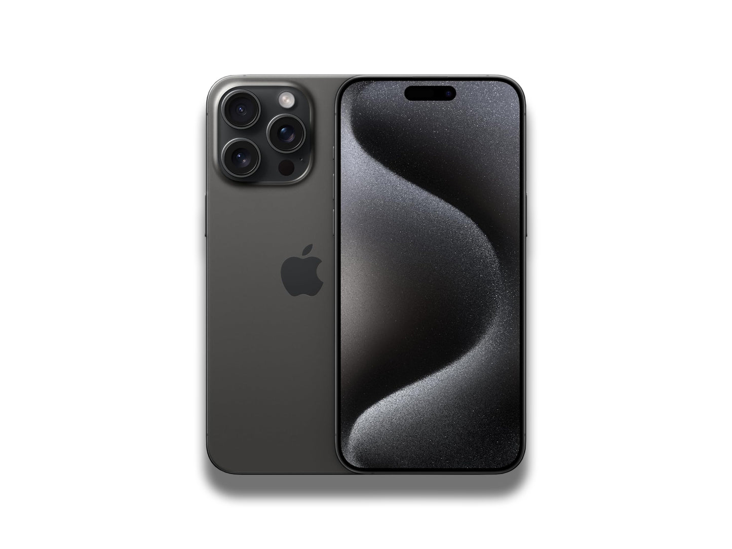 iPhone 15 Pro Max In Black Titanium Front And Back View