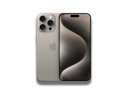 iPhone 15 Pro Max In Natural Titanium Front And Back