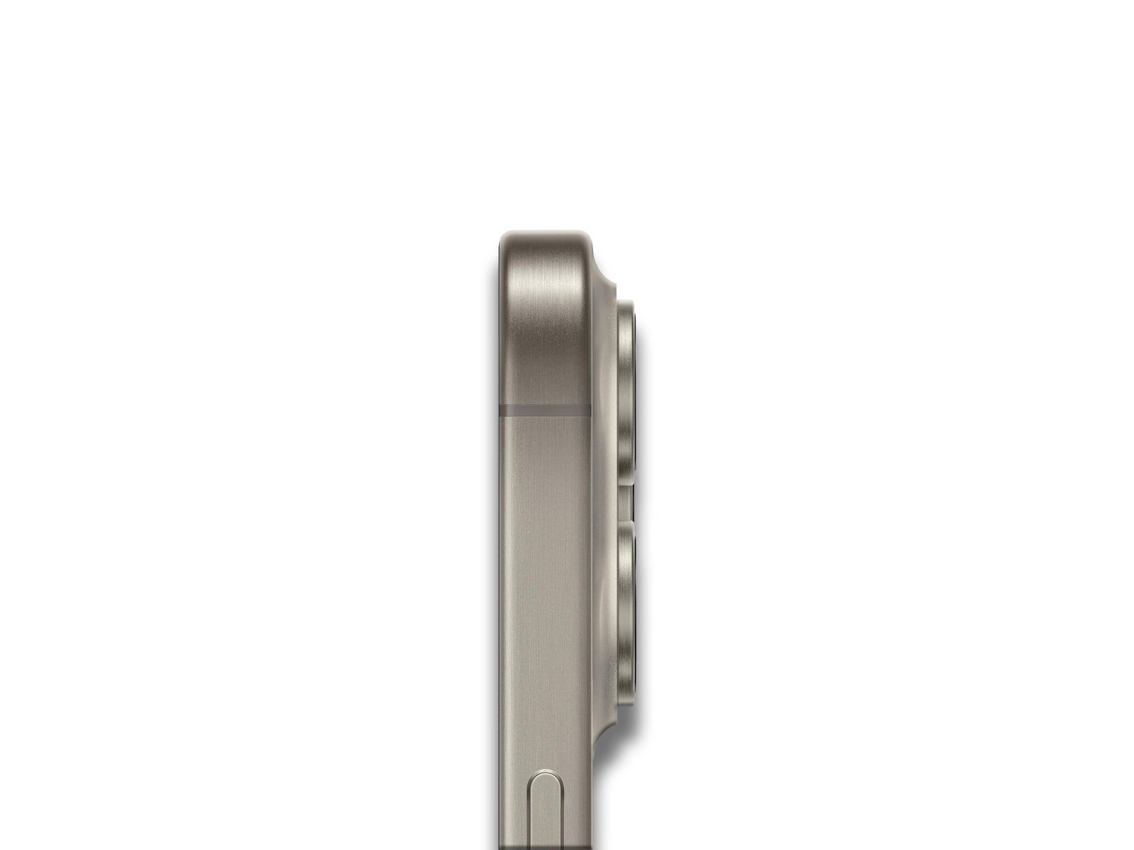 iPhone 15 Pro Max In Natural Titanium Side View