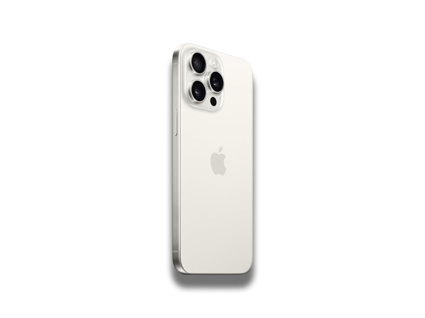 iPhone 15 Pro Max In White Titanium Back View