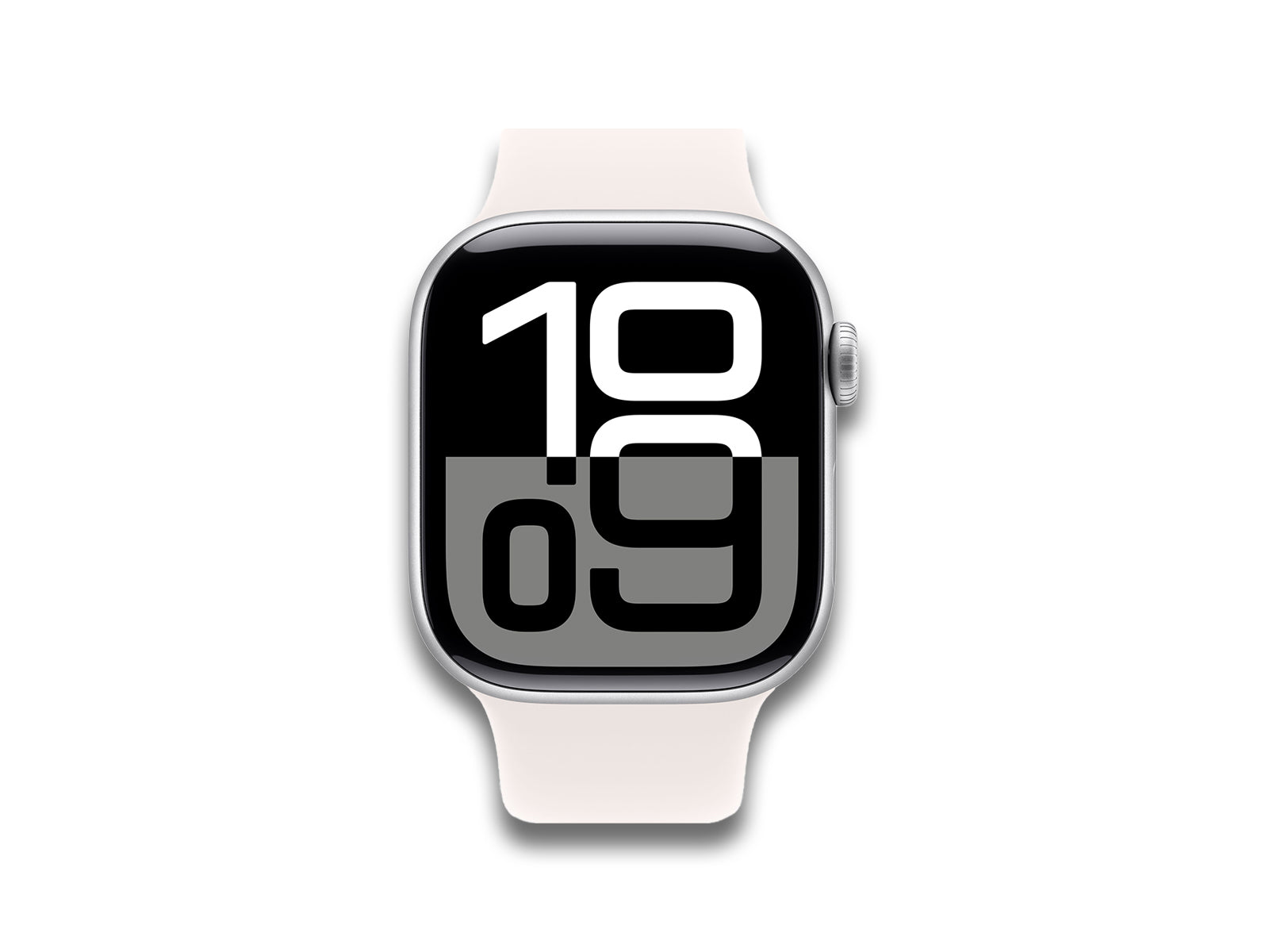 Apple Watch Silver Aluminium With White Band Front Facing