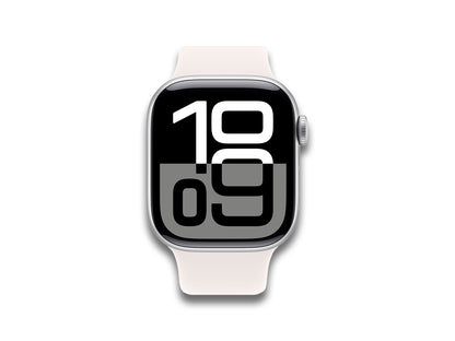 Apple Watch Silver Aluminium With White Band Front Facing