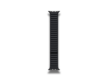 Apple Watch Strap Leather Link 45mm Midnight S/M Overhead View