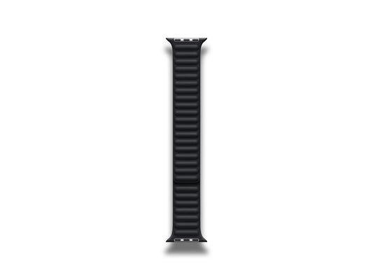 Apple Watch Strap Leather Link 45mm Midnight S/M Overhead View