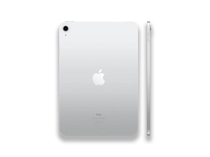 iPad 10th Generation Silver side view and back view 